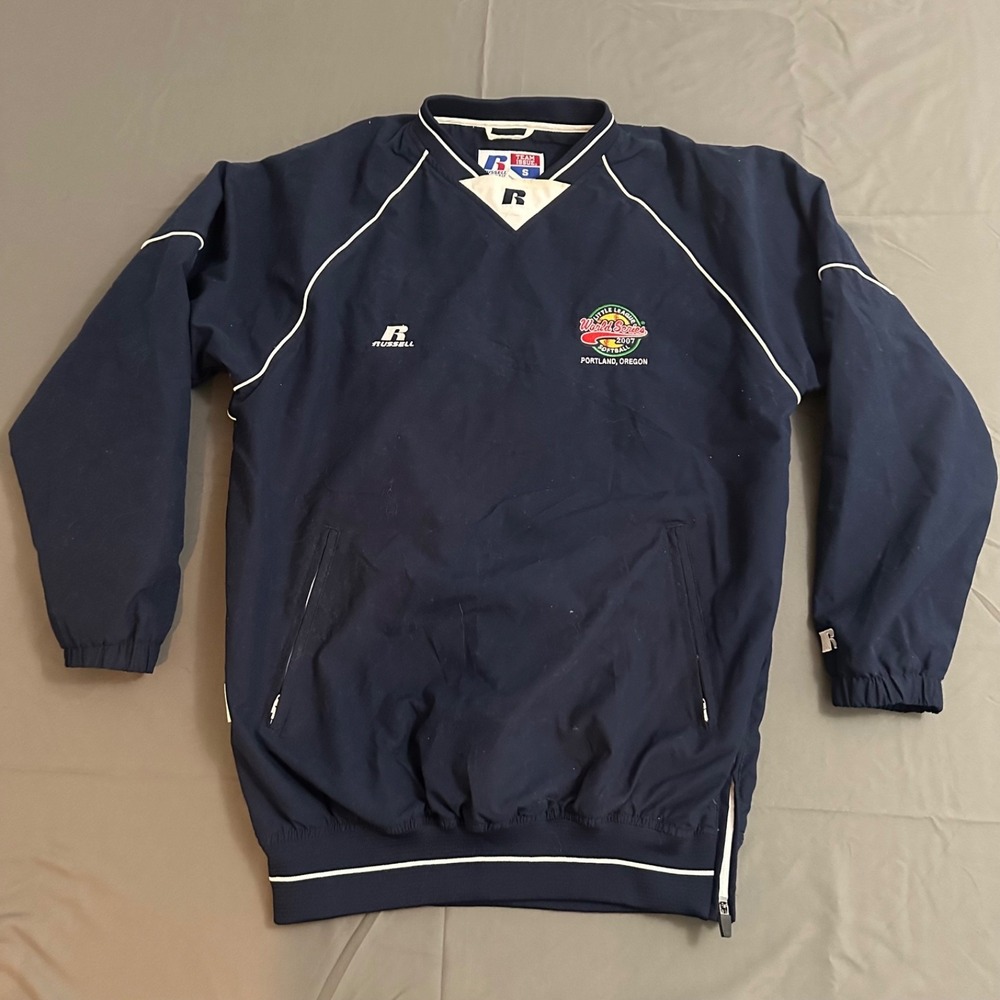 Vtg Russell Athletic Size S Team Issue 2007 Little League Men's Blue Windbreaker